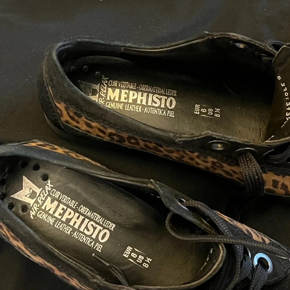 8.5 Mephisto Bretta Leopard Print Leather Sneakers - Picture 5 of 7